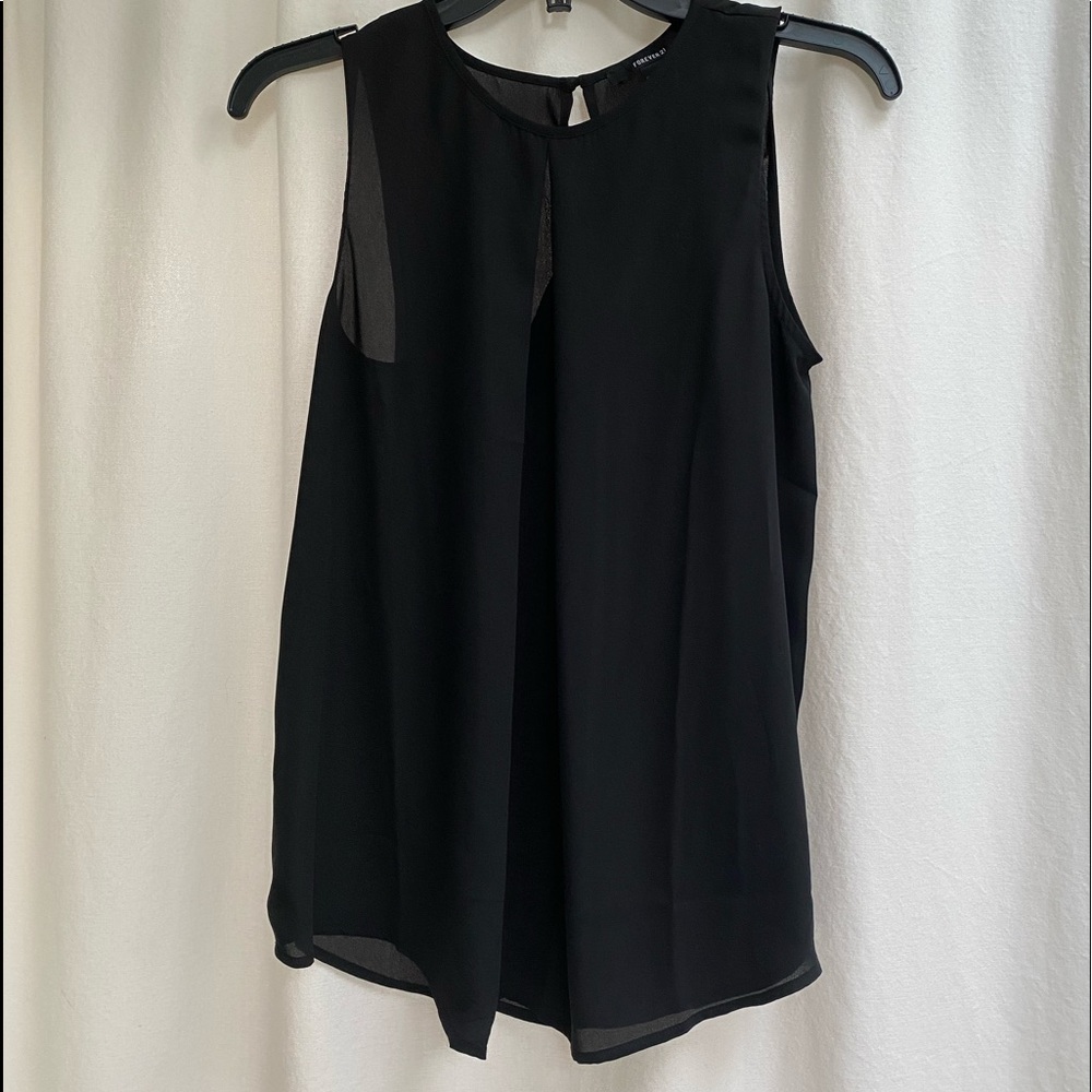 Black sheer tank top. NWT